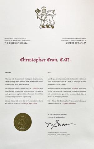 Chris Cran Order Parchment