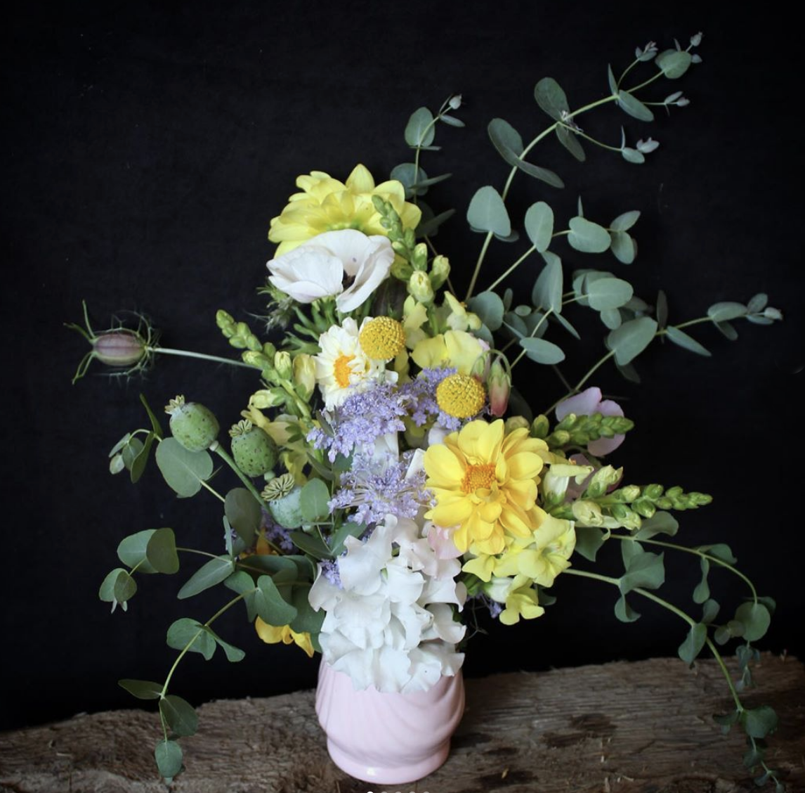 A bouquet created during one of Alberta Girl Acre's floral arrangement workshops A bouquet created during one of Alberta Girl Acre's floral arrangement workshops