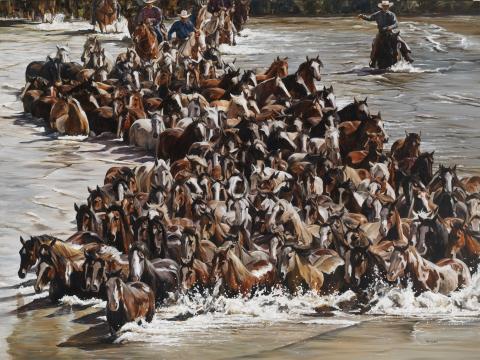 _Equine Tsunami_, 60X80_ oil painting by Paul Van Ginkel, 2013_0.jpeg