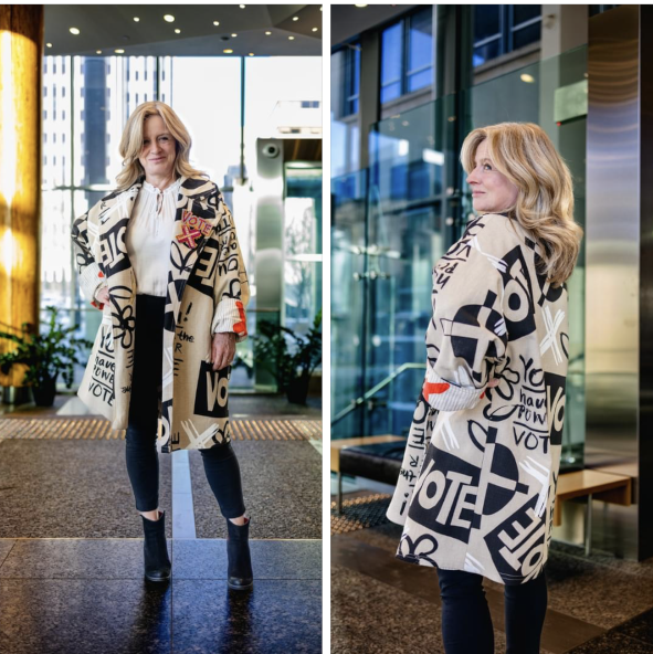 Sky Weir, Rachel Notley "Vote Coat"