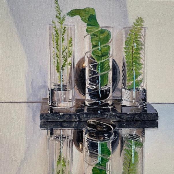 Lori Lukasewich Three Greens Painting