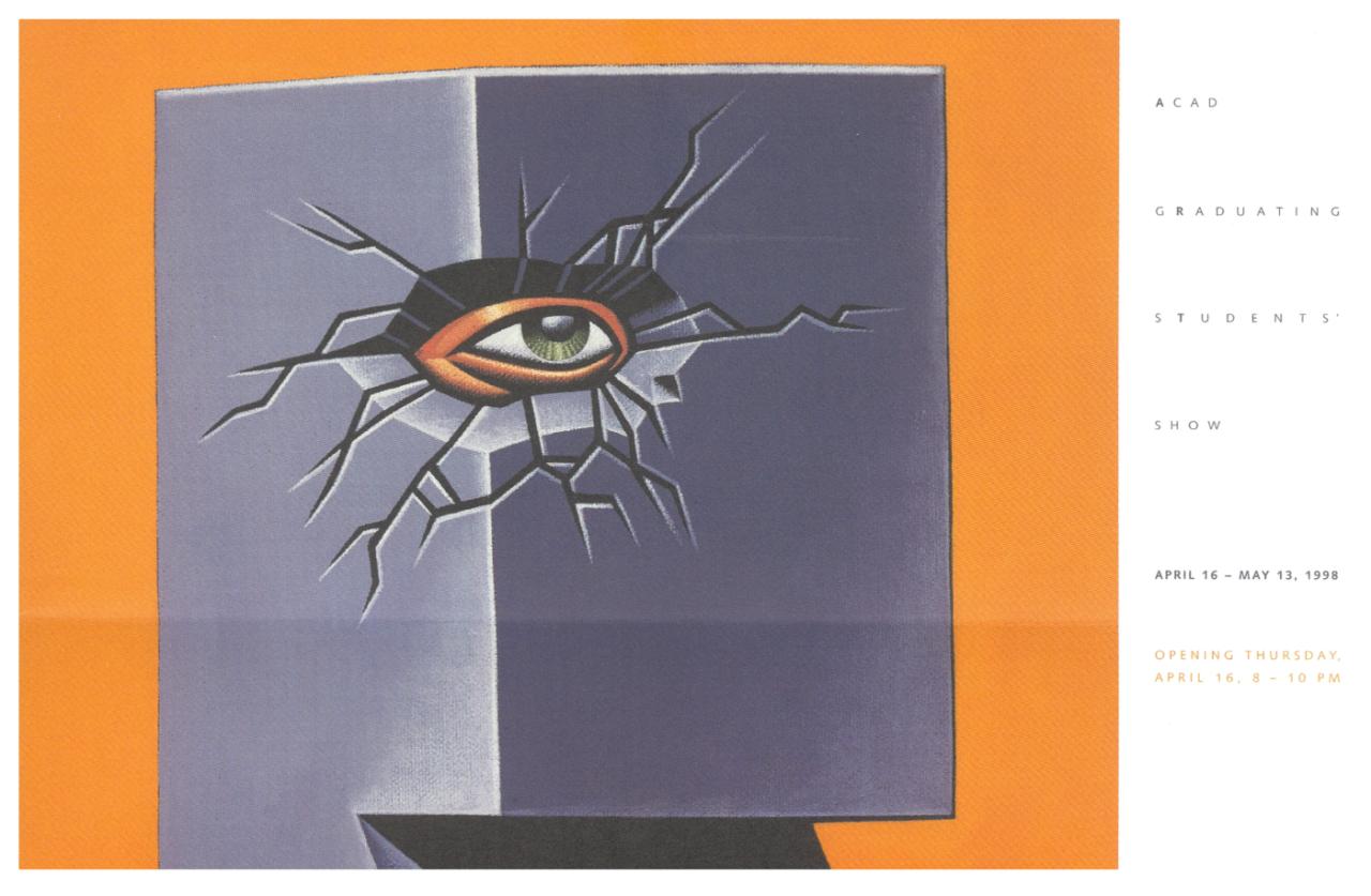 Show card cover detail, Illustration by Douglas Fraser, Grad Show 1998 Show card cover detail, Illustration by Douglas Fraser, Grad Show 1998