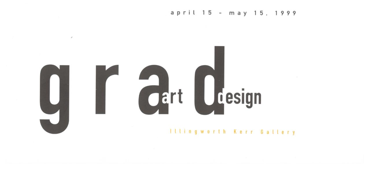 Showcard Cover, grad show 1999 Showcard Cover, grad show 1999