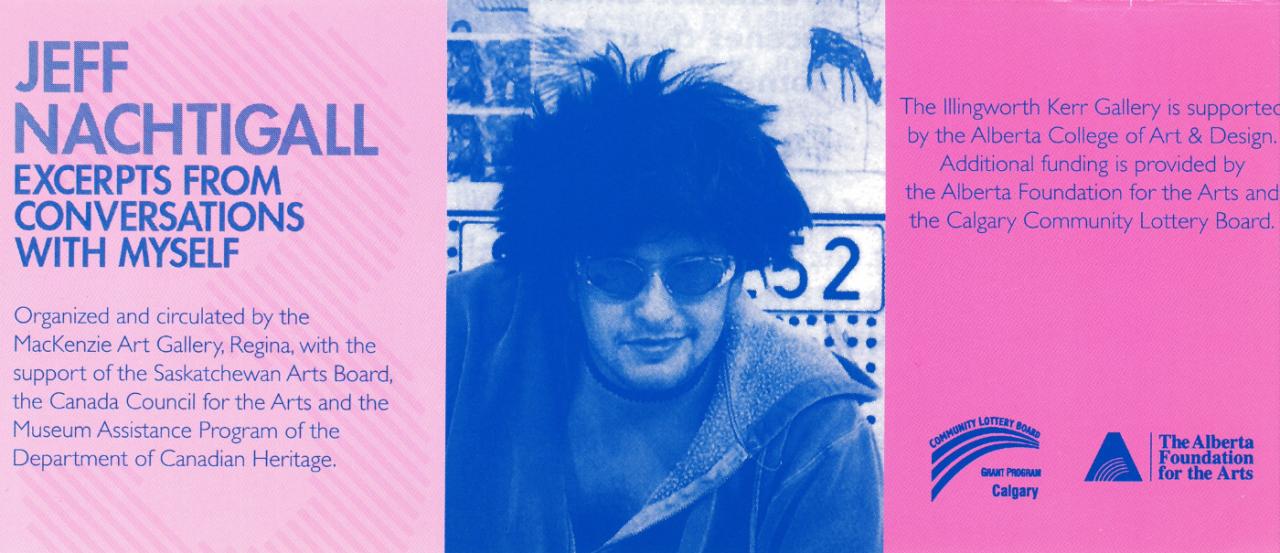 Jeff Nachtigall, Excerpts from conversations with myself, postcard, 2001. Jeff Nachtigall, Excerpts from conversations with myself, postcard, 2001.