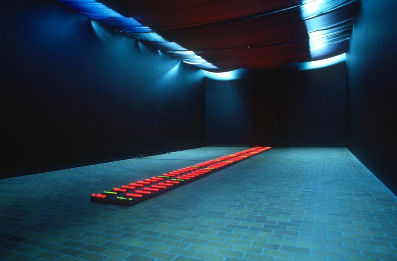 Tatsuo Miyajima, Thousand Road, installation view, 1997.