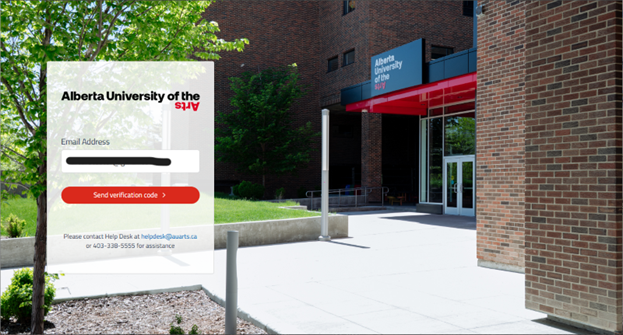 Email verification screen with field to send verification code.