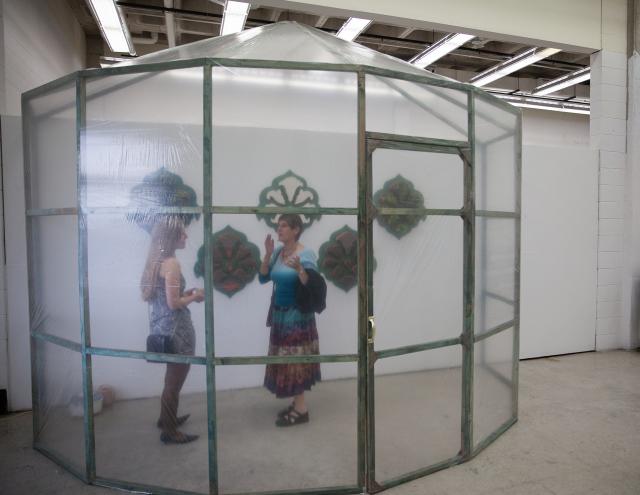Two guests in one of the immersive installations.