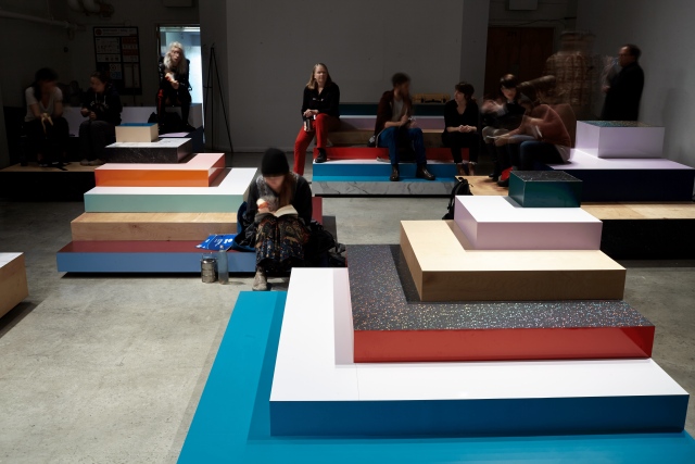Rodney LaTourelle. The Stepped Form (2014-15). Documentation of the work in progress during ACAD’s 2014 Research Ethics Week. Project commissioned by the Illingworth Kerr Gallery, Calgary. Photo M.N. Hutchinson.  