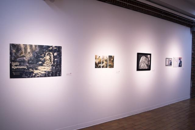 Image of multiple student works. Photo credit to Carolina Vasquez-Lazo.