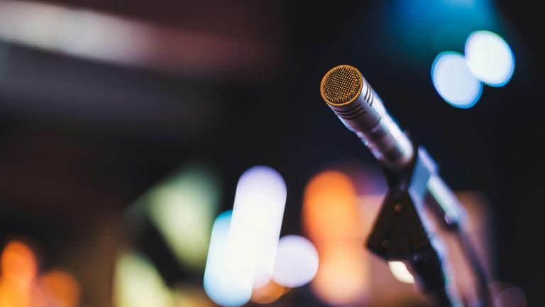 a microphone at an event
